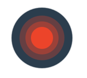 Red concentric circles to signify earthquake